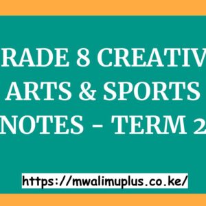 GRADE 8 CREATIVE ARTS & SPORTS NOTES - TERM 2